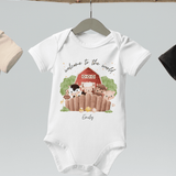 Welcome to the World Farm Animals (Personalised Name Bodysuit) - Cozy Crew Club