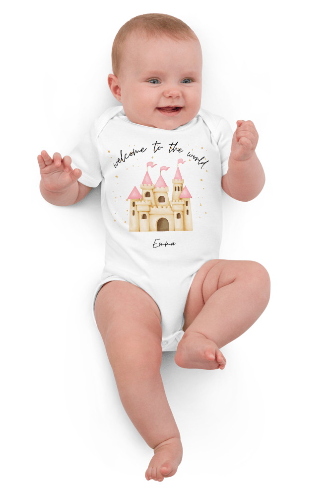 Welcome to the World Princess Castle (Personalised Name Bodysuit) - Cozy Crew Club