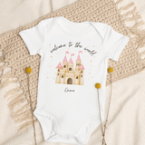 Welcome to the World Princess Castle (Personalised Name Bodysuit) - Cozy Crew Club