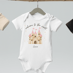 Welcome to the World Princess Castle (Personalised Name Bodysuit) - Cozy Crew Club