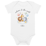 Welcome to the World Safari Balloons (Personalised Name Bodysuit)