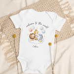 Welcome to the World Safari Balloons (Personalised Name Bodysuit) - Cozy Crew Club