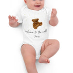 Welcome to the World (Personalised Name Bear Bodysuit) - Cozy Crew Club