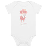 Pink Pram with Balloons Baby Girl Due Bodysuit