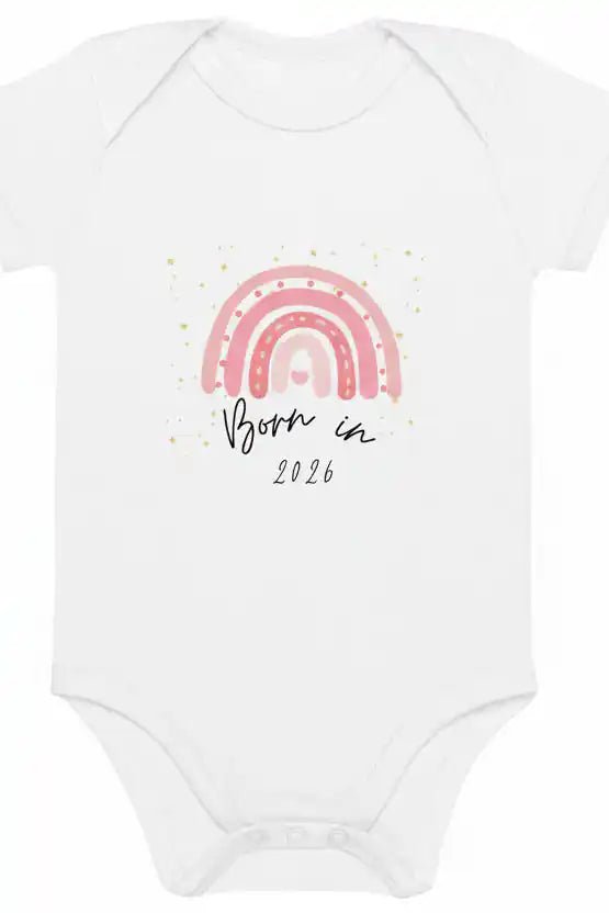 Born in 2026 Pink Personalised Bodysuit - Cozy Crew Club