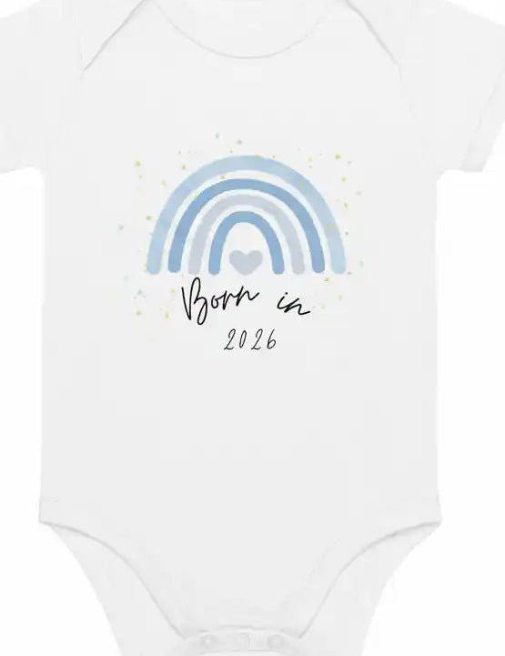 Born in 2026 Blue Personalised Bodysuit - Cozy Crew Club