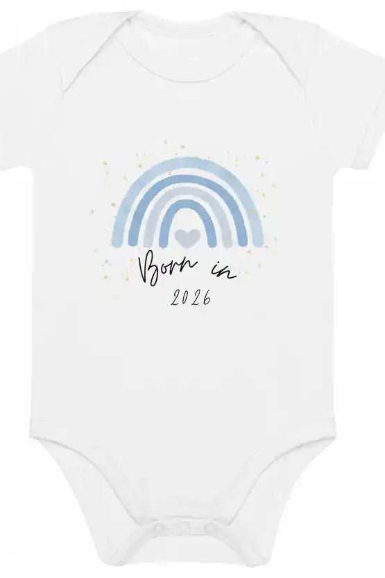 Born in 2026 Blue Personalised Bodysuit - Cozy Crew Club