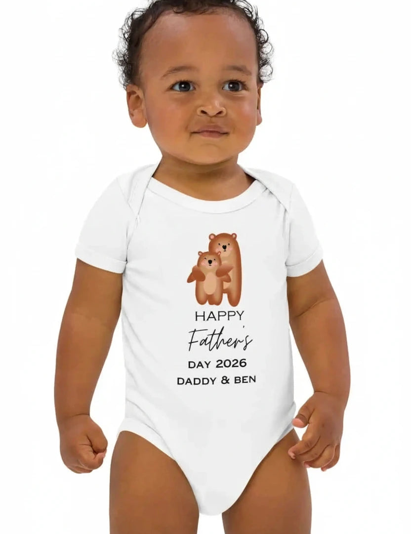 Happy Father's Day (Personalised Bear Bodysuit) - Cozy Crew Club