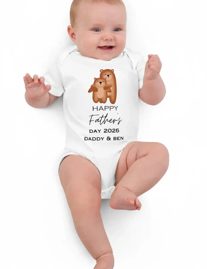 Happy Father's Day (Personalised Bear Bodysuit) - Cozy Crew Club