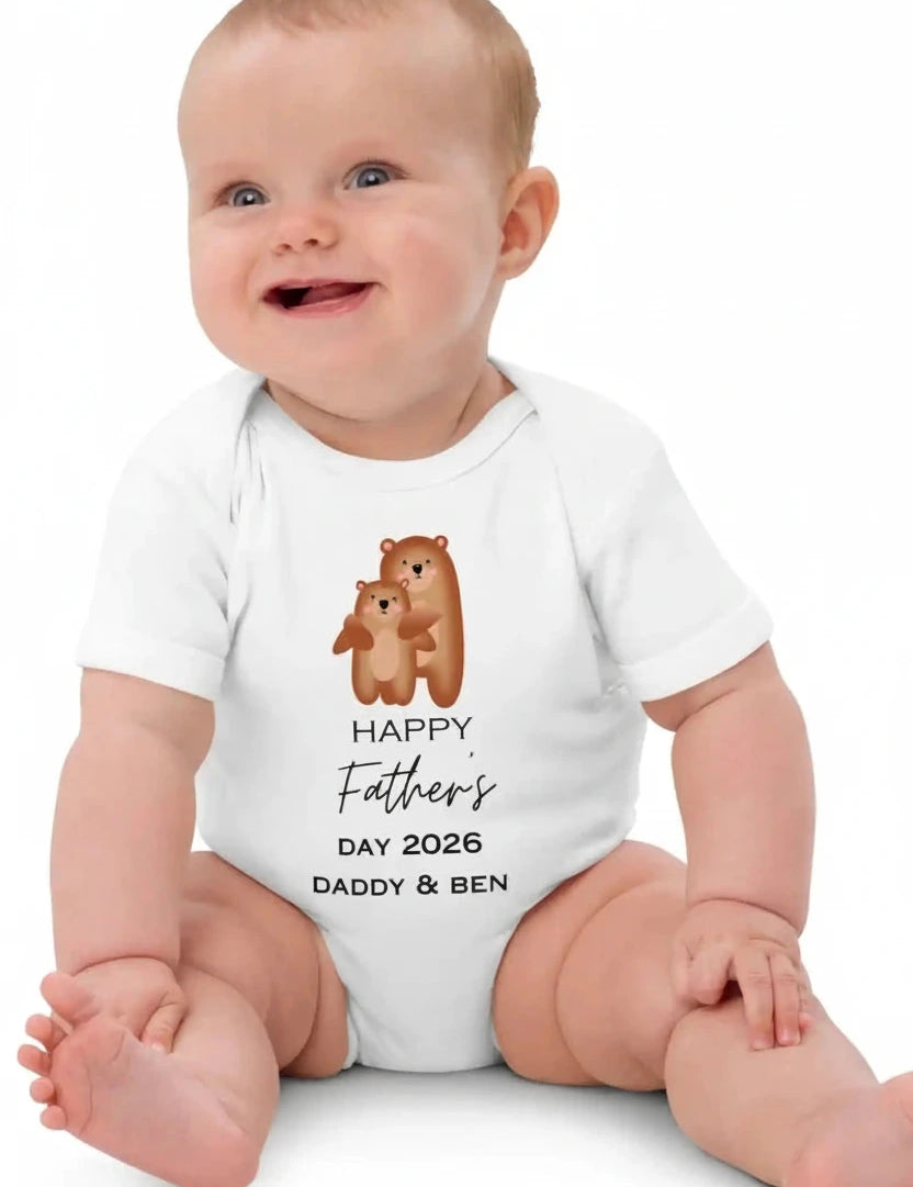 Happy Father's Day (Personalised Bear Bodysuit) - Cozy Crew Club