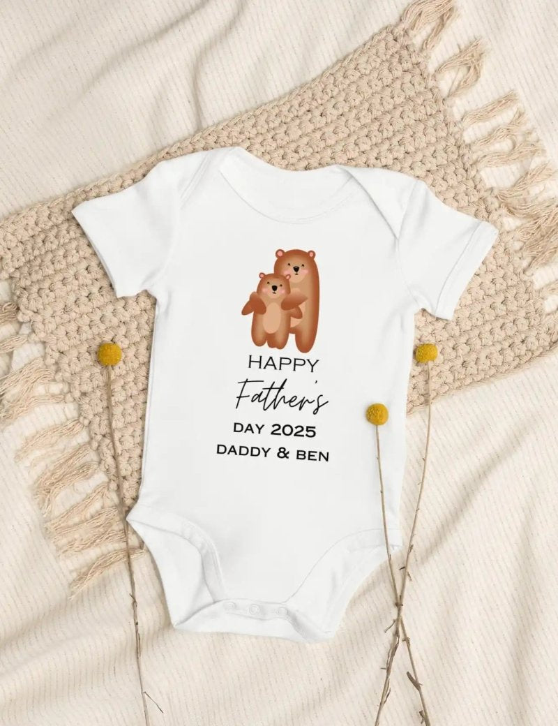 Happy Father's Day (Personalised Bear Bodysuit) - Cozy Crew Club