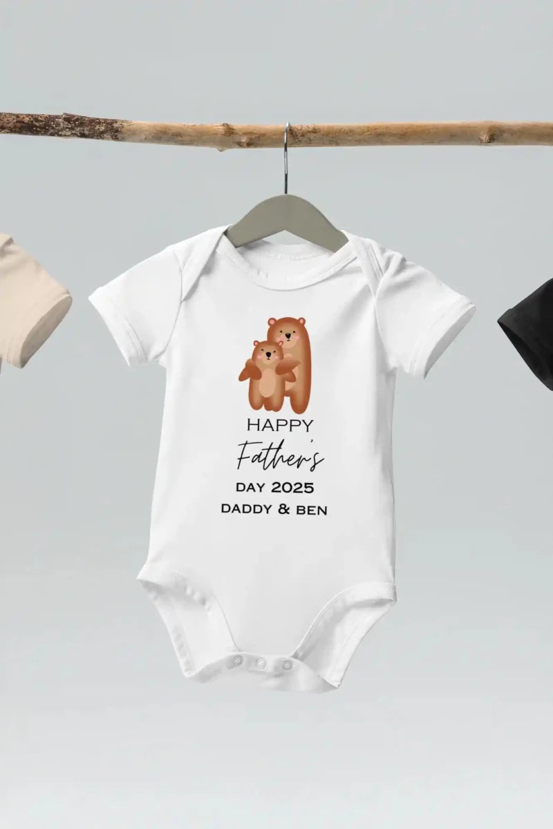 Happy Father's Day (Personalised Bear Bodysuit) - Cozy Crew Club