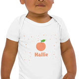 Peach Personalised Bodysuit in White - Cozy Crew Club