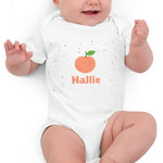 Peach Personalised Bodysuit in White - Cozy Crew Club