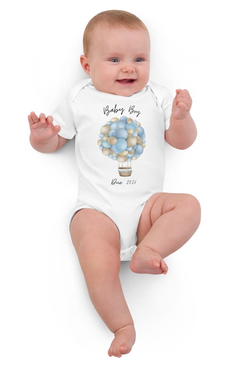 Baby Boy Due (Personalised Name Bodysuit) - Cozy Crew Club