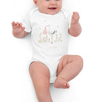 Stork Baby Girl Due Bodysuit White - Cozy Crew Club