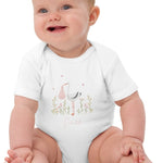 Stork Baby Girl Due Bodysuit White - Cozy Crew Club
