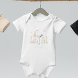 Stork Baby Girl Due Bodysuit White - Cozy Crew Club