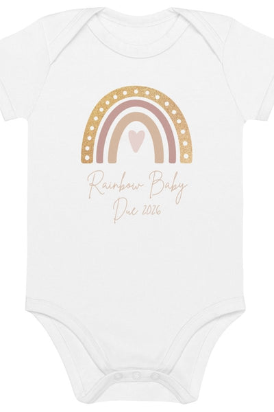 Neutral Rainbow Baby Due Bodysuit