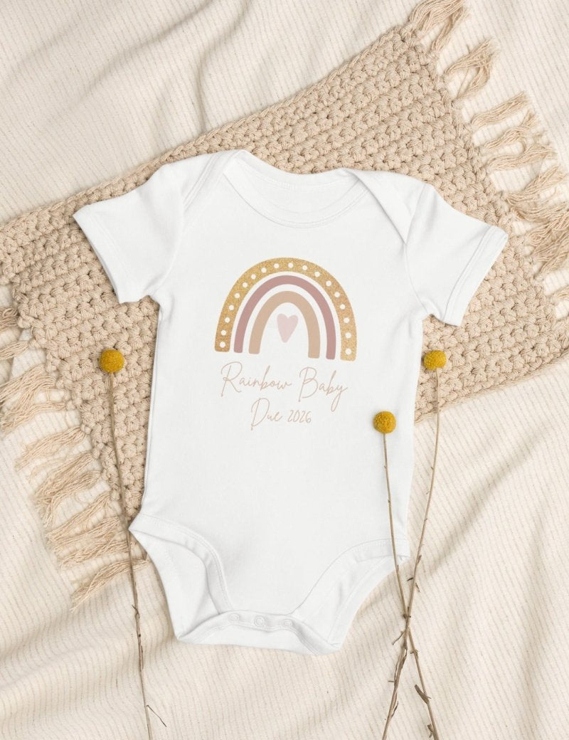 Neutral Rainbow Baby Due Bodysuit - Cozy Crew Club