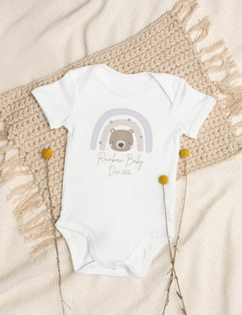 Neutral Bear Rainbow Baby Due Bodysuit - Cozy Crew Club