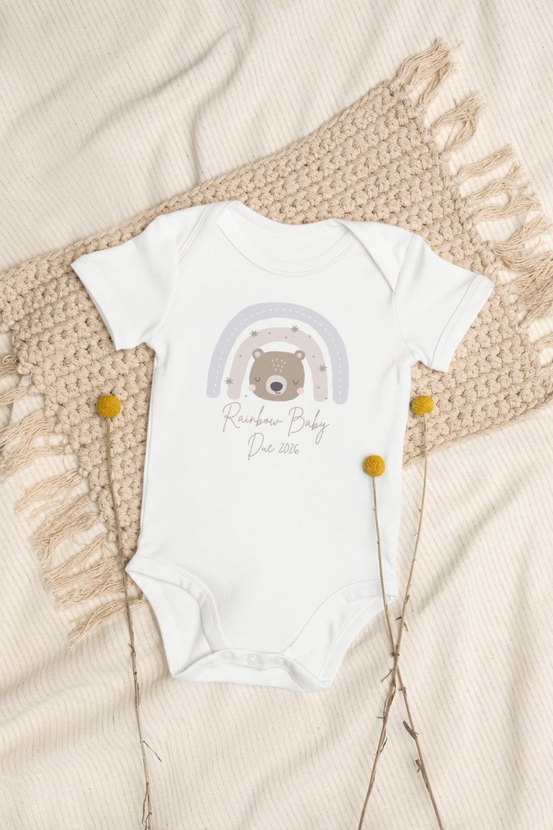 Neutral Bear Rainbow Baby Due Bodysuit - Cozy Crew Club