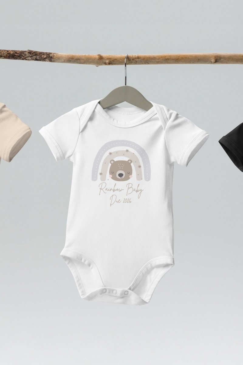 Neutral Bear Rainbow Baby Due Bodysuit - Cozy Crew Club