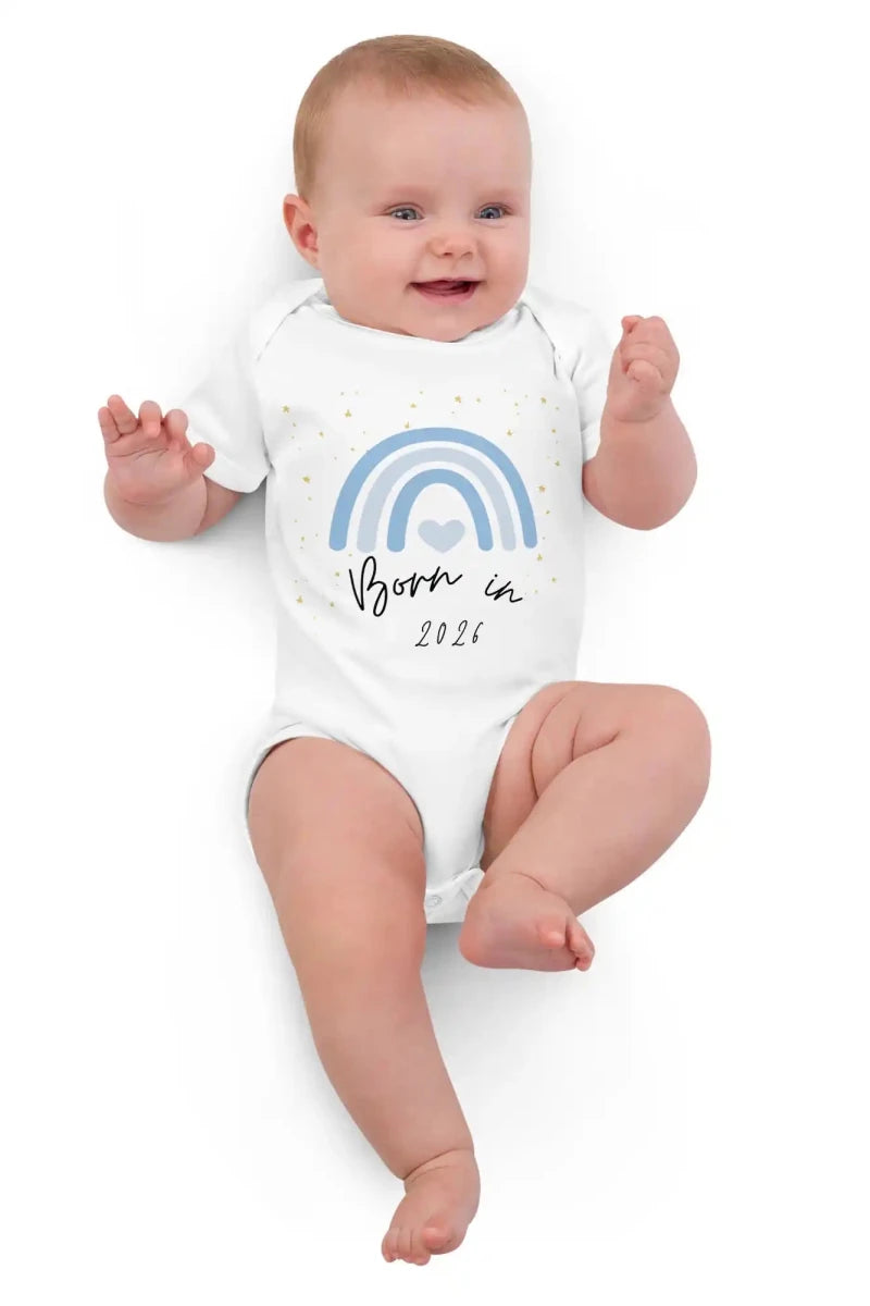 Born in 2026 Blue Personalised Bodysuit - Cozy Crew Club