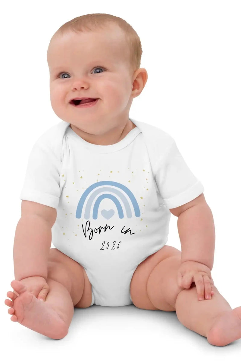 Born in 2026 Blue Personalised Bodysuit - Cozy Crew Club