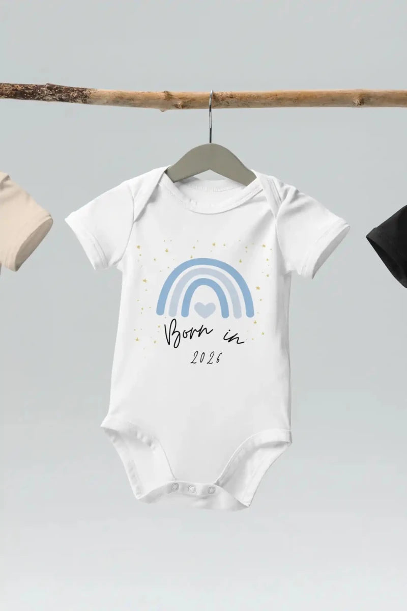 Born in 2026 Blue Personalised Bodysuit - Cozy Crew Club
