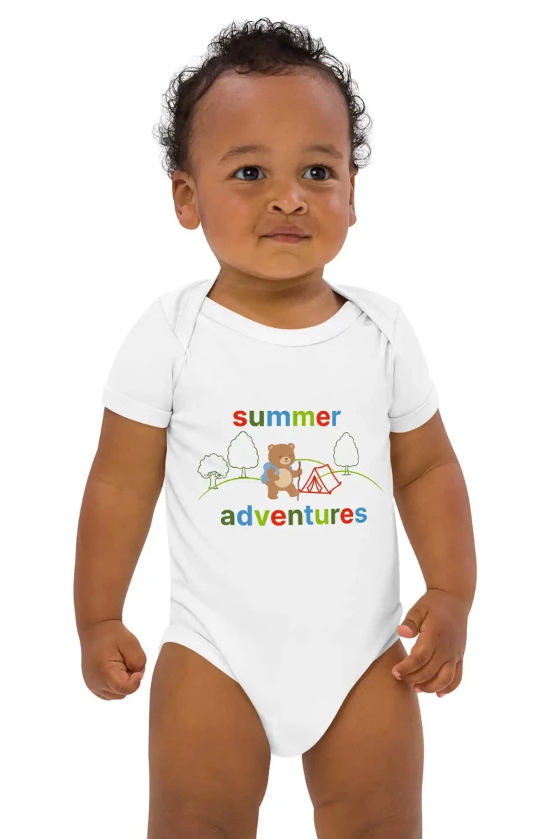 Summer Adventures Bodysuit in White - Cozy Crew Club