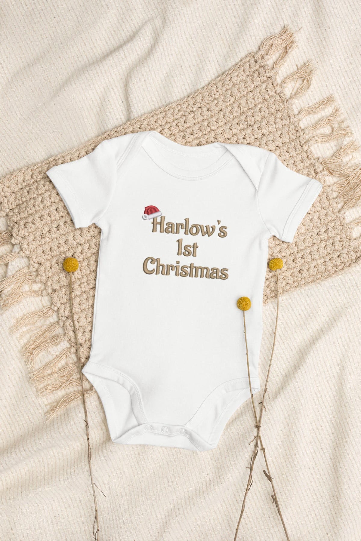 Personalised 1st Christmas Bodysuit Vest