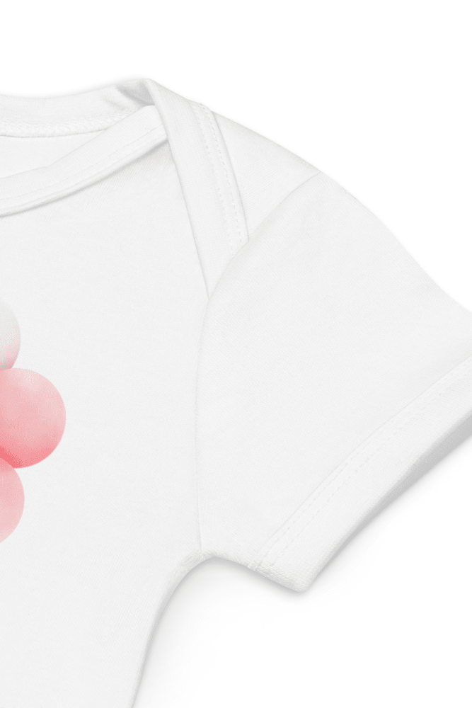 Personalised Name Bear Pink Hot Air Baloon Bodysuit - Cozy Crew Club