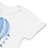 Personalised Name Bear Blue Hot Air Baloon Bodysuit