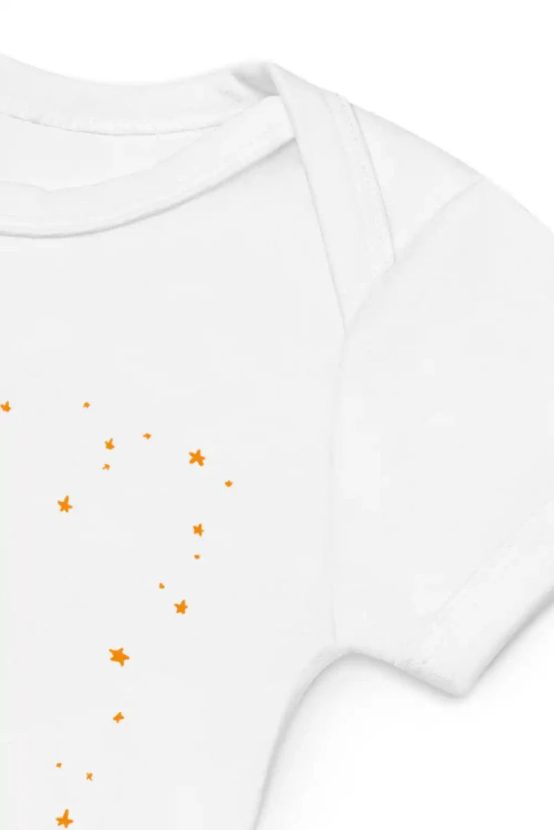 Orange Personalised Bodysuit in White - Cozy Crew Club