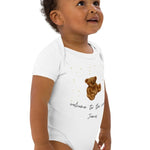 Welcome to the World (Personalised Name Bear Bodysuit) - Cozy Crew Club