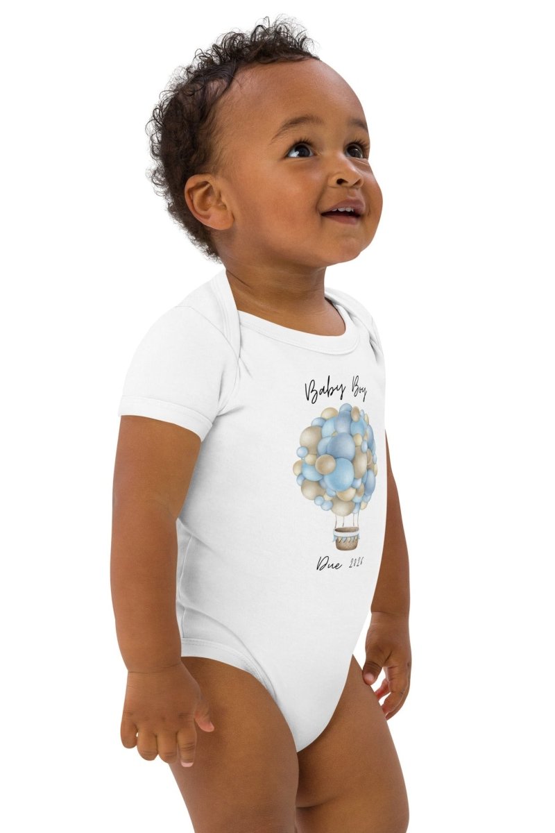 Baby Boy Due (Personalised Name Bodysuit) - Cozy Crew Club