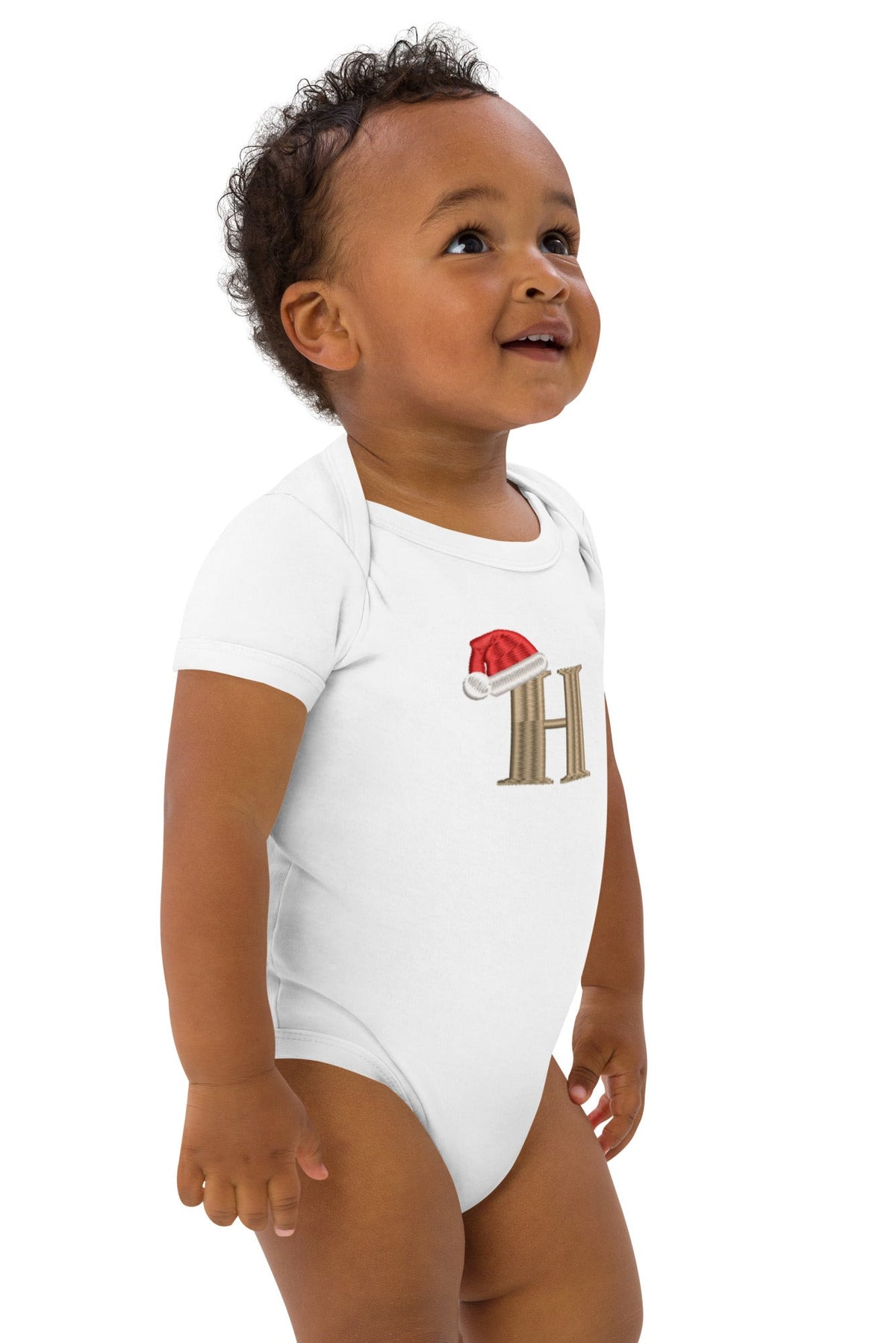 Santa Hat With Initial Bodysuit Vest