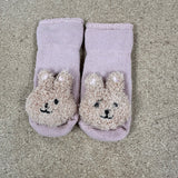 Sample Sale - 0-12m Pink boucle socks - eye missing from one sock and stitching not done properly on other