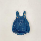Baby Embroidered Bear Denim Dungarees