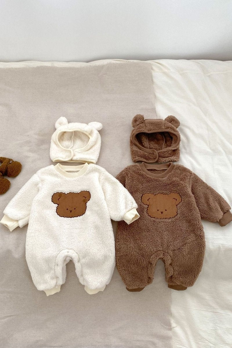 Love Fur Bear Knitted Hooded Pramsuit
