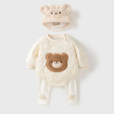 Bear 3 Piece Winter Set (Romper, Leggings, Hat)
