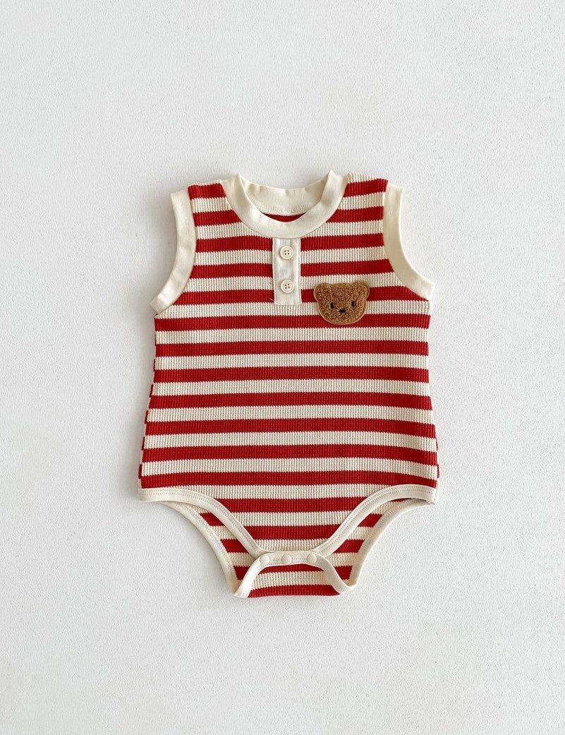 The Bear Beach Stripe Bodysuit - Cozy Crew Club