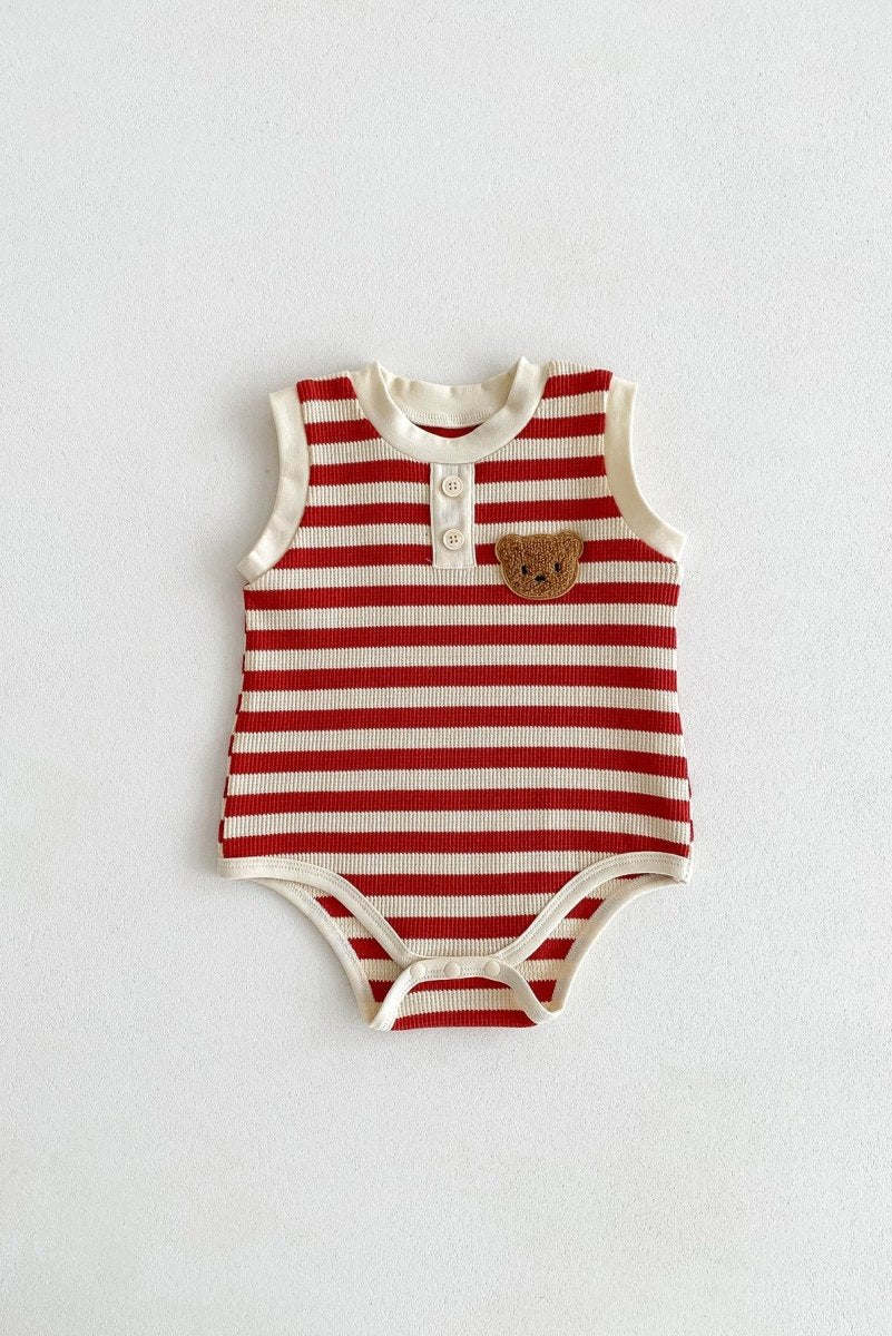 The Bear Beach Stripe Bodysuit - Cozy Crew Club