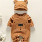 Bear Patch Romper, Hat - Brown or White Cozy Crew Club Rompers mora-uk.myshopify.com bear-patch-romper-hat-and-mittens Brown / 3-6 M BPRHMB36 10off, 20off, allproducts, baby, baby collection, bear, bear collection, bear print, BFCM-20, BFCM-25, BFCM20, BOXINGDAY, China, CHRISTMAS20, clothing, LINECARD, new in, nightwear, nonpersonalised, outfit, PADDY10, romper, WINTER30