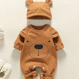 Bear Patch Romper, Hat - Brown or White Cozy Crew Club Rompers mora-uk.myshopify.com bear-patch-romper-hat-and-mittens Brown / 3-6 M BPRHMB36 10off, 20off, allproducts, baby, baby collection, bear, bear collection, bear print, BFCM-20, BFCM-25, BFCM20, BOXINGDAY, China, CHRISTMAS20, clothing, LINECARD, new in, nightwear, nonpersonalised, outfit, PADDY10, romper, WINTER30