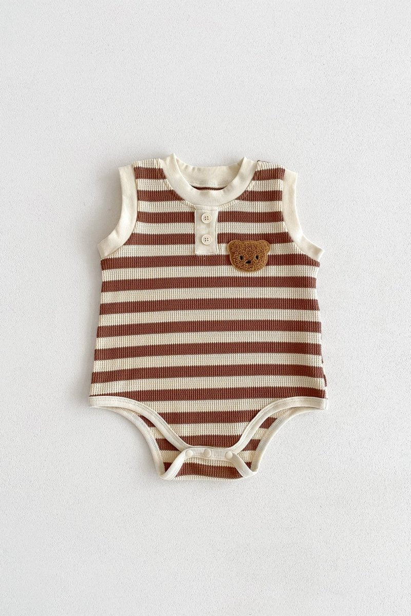 The Bear Beach Stripe Bodysuit - Cozy Crew Club
