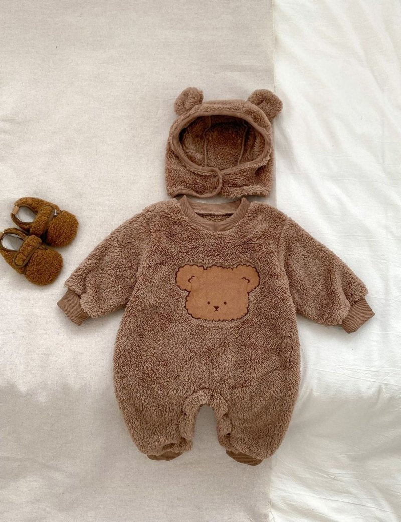The Love Fur Bear Knitted Hooded Pramsuit - Cozy Crew Club