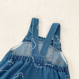 Baby Embroidered Bear Denim Dungarees