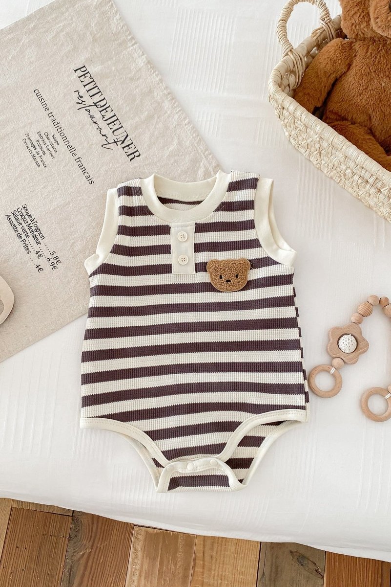 The Bear Beach Stripe Bodysuit - Cozy Crew Club